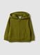 Green organic cotton hooded sweatshirt, regular fit, for boys_0