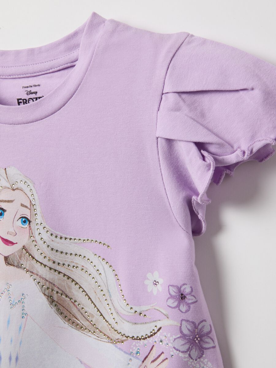 Multicolour stretch cotton T-shirt for girls with Frozen print_2