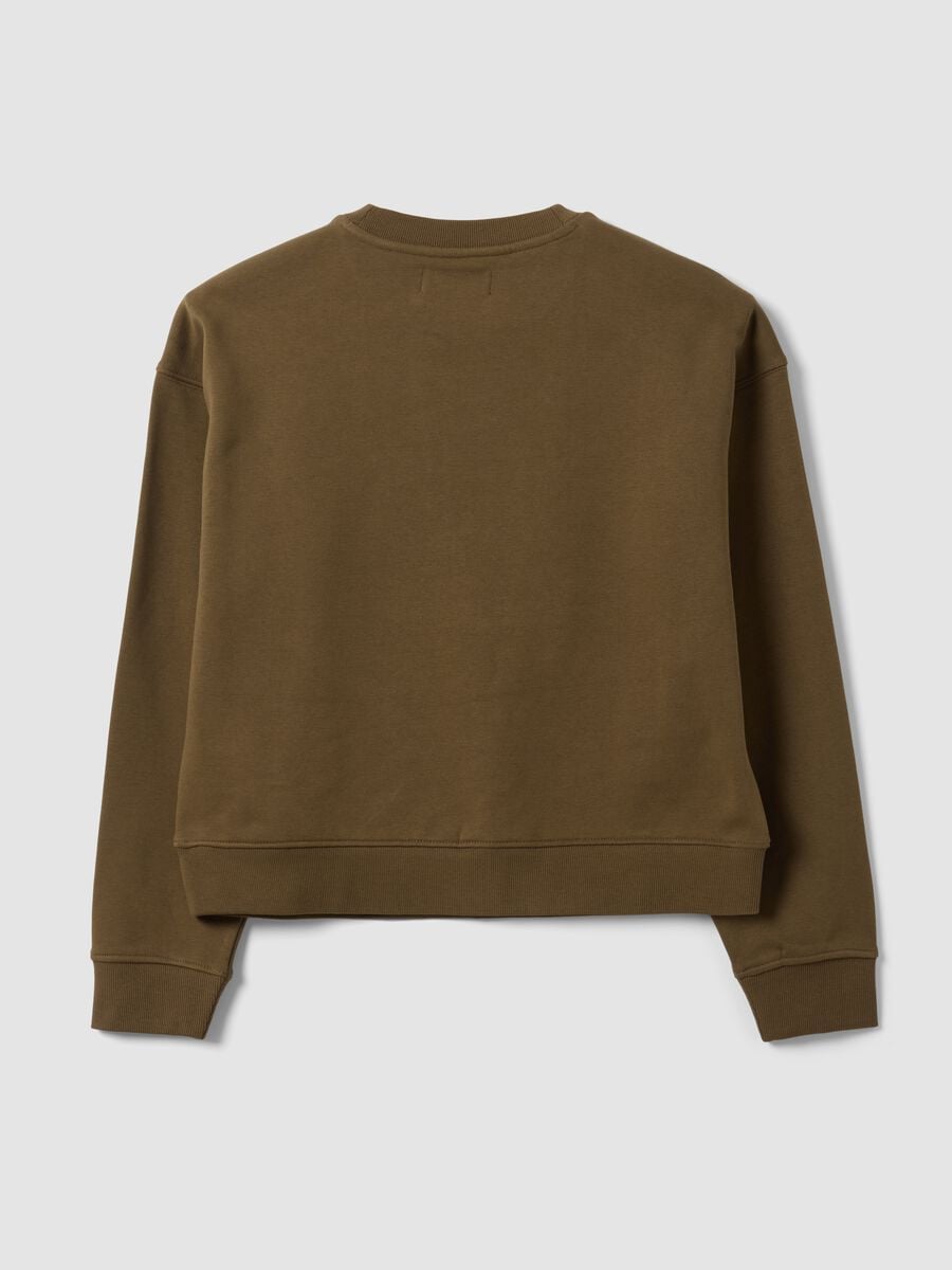 Felpa verde in misto cotone a girocollo regular fit_6
