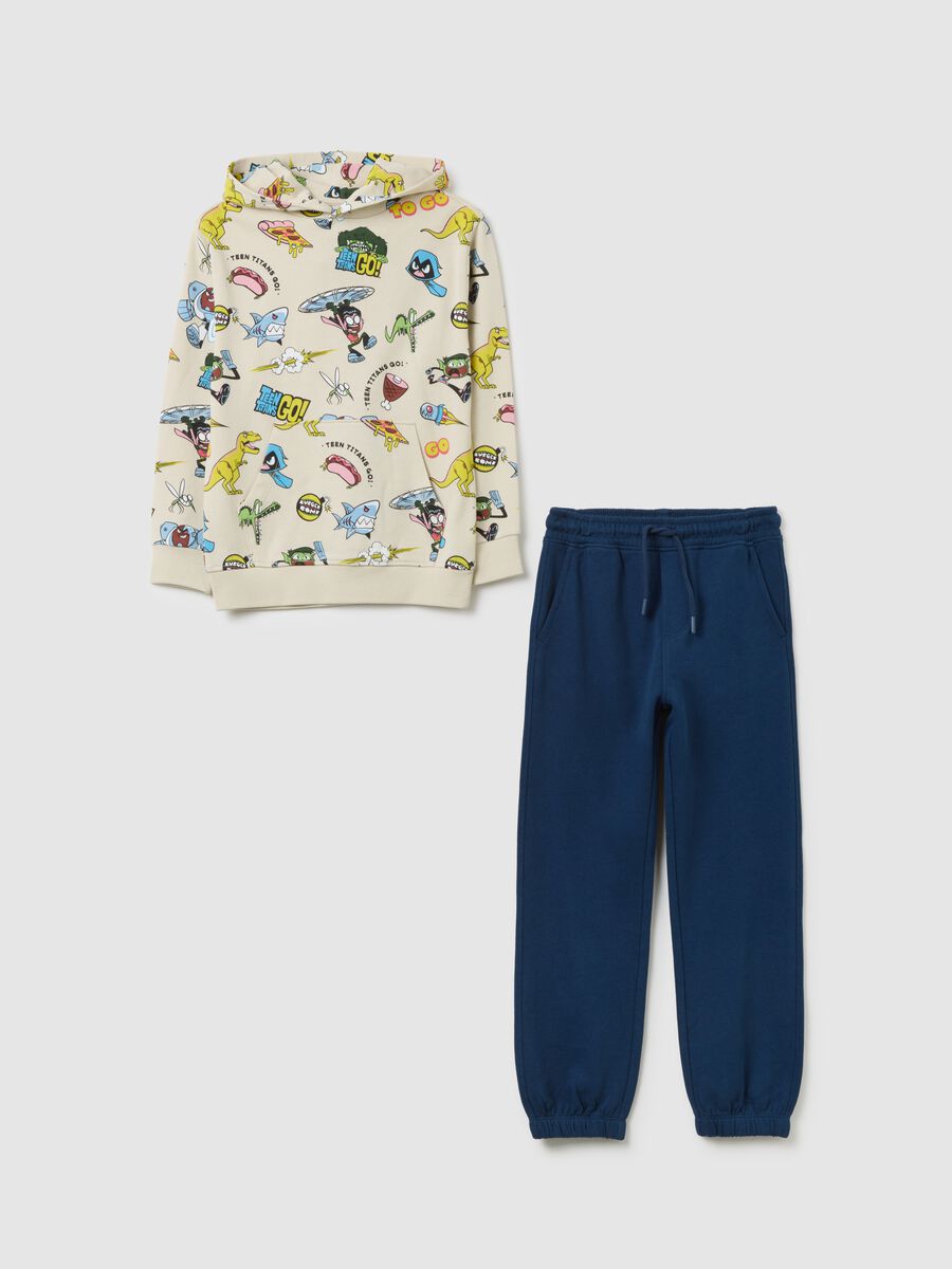 Completo felpa e pantalone da bambino in puro cotone multicolor_0