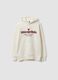 White cotton-blend hoodie with Chicago Bulls logo_0