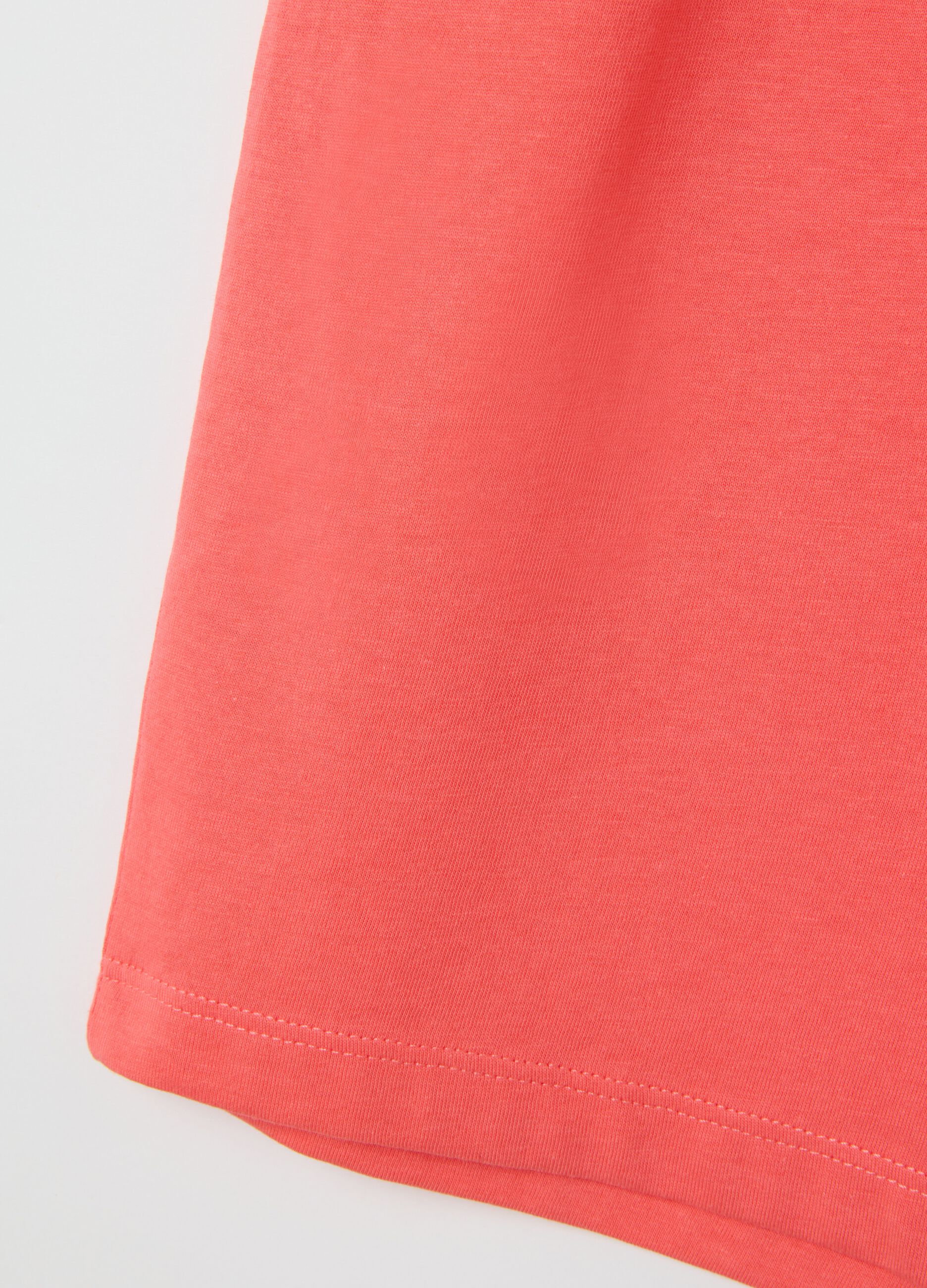 Women's summer outfit in pure pink cotton, regular fit