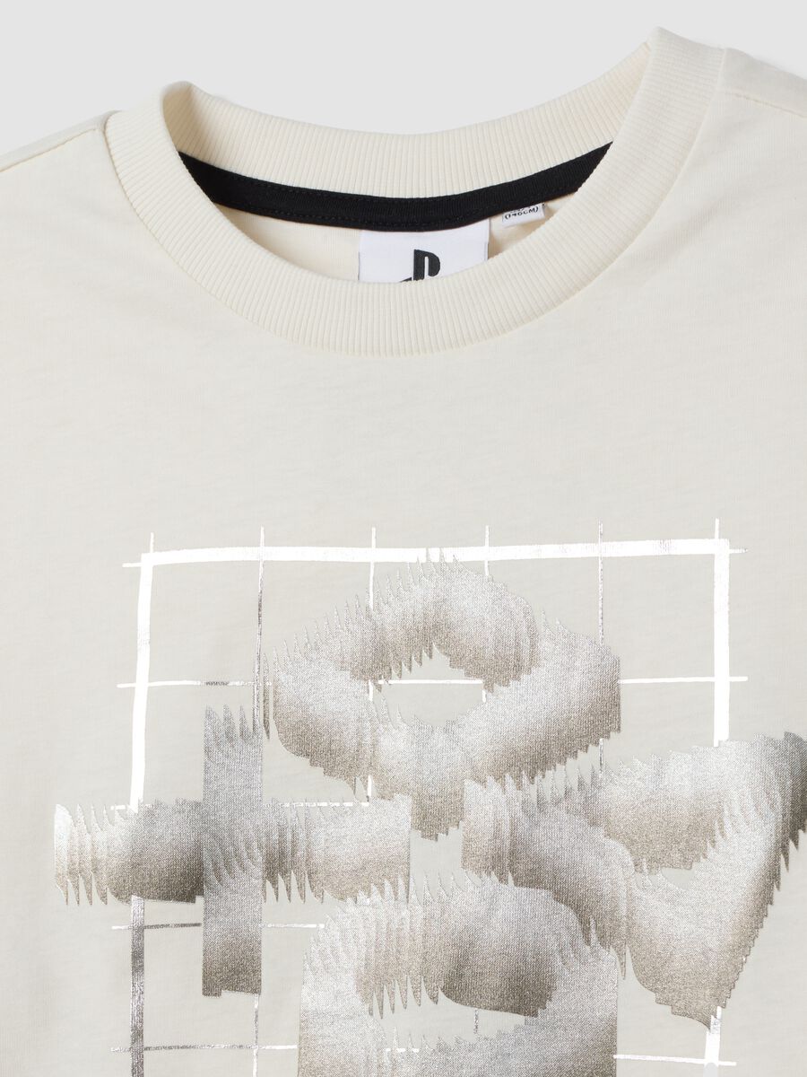 T-shirt bianca in puro cotone con girocollo e stampa Playstation_1