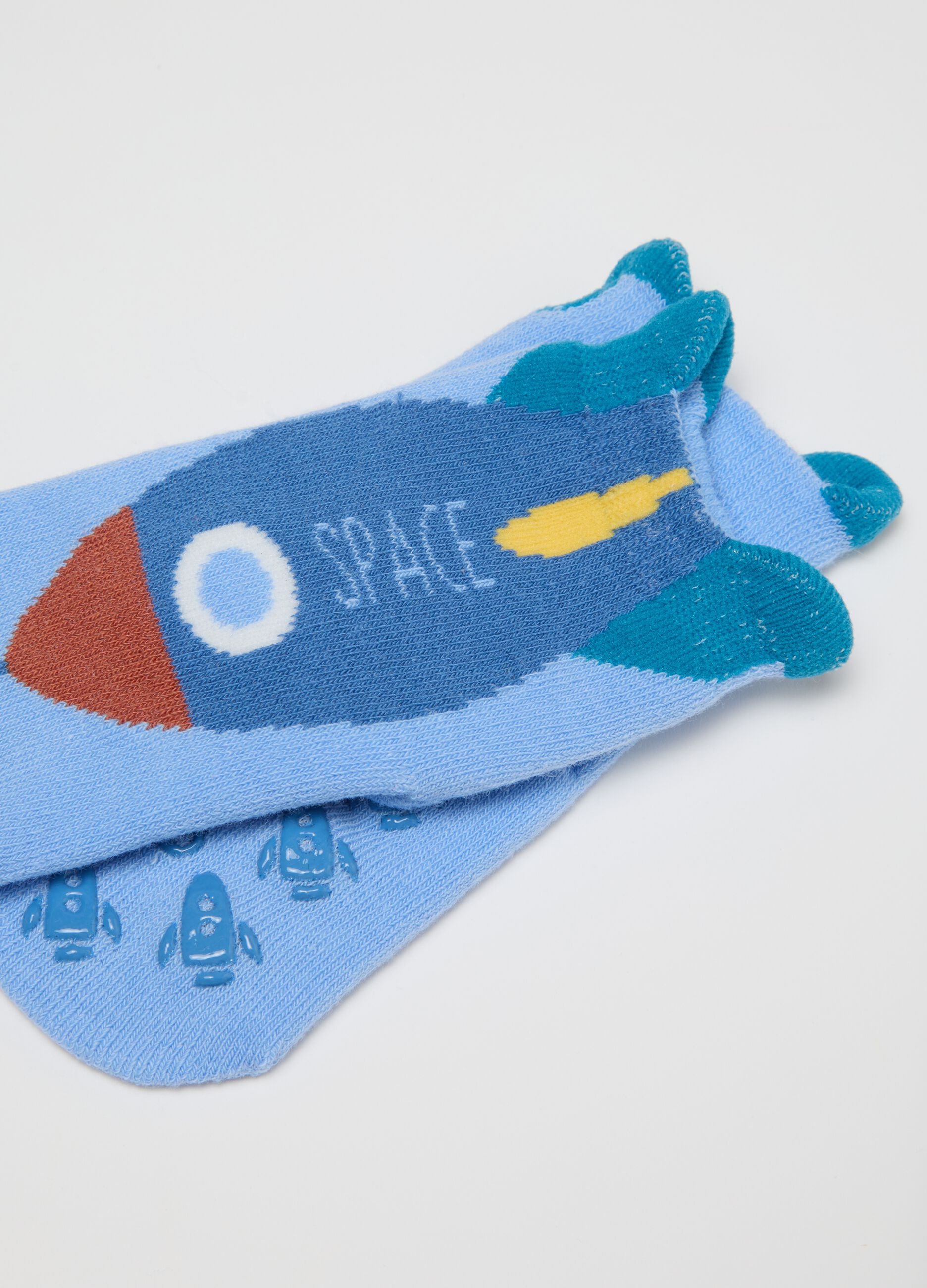 Children's socks in multicolour cotton blend elastic