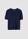 Blue Viscose Blend Regular Fit T-shirt_4