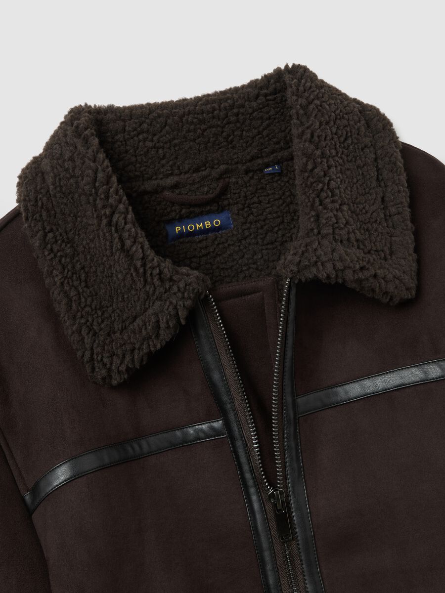 Giacca marrone regular fit con zip_5