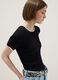 Black viscose blend t-shirt regular fit with cut-out details_3