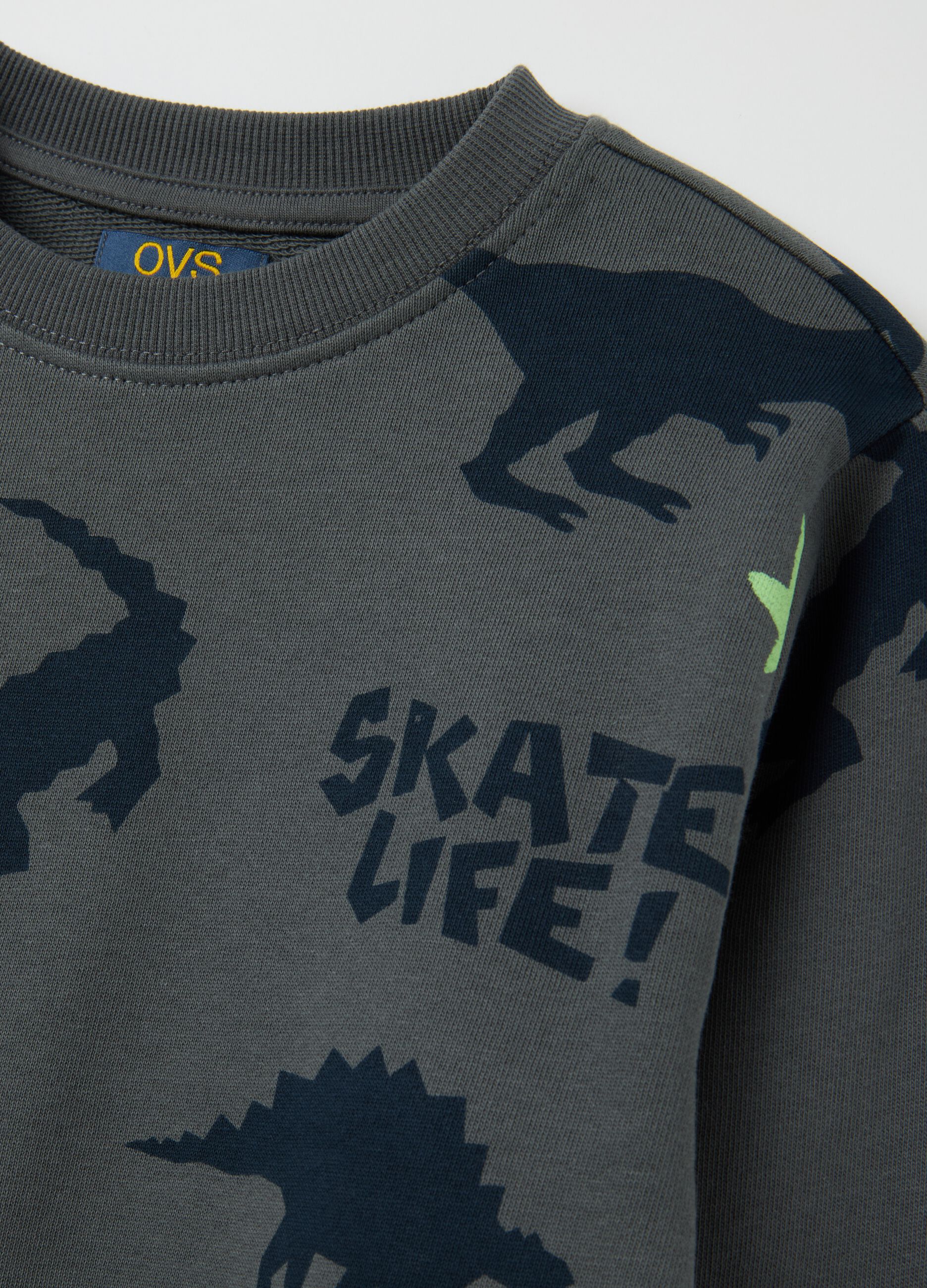 Grey regular fit children's sweatshirt in pure cotton