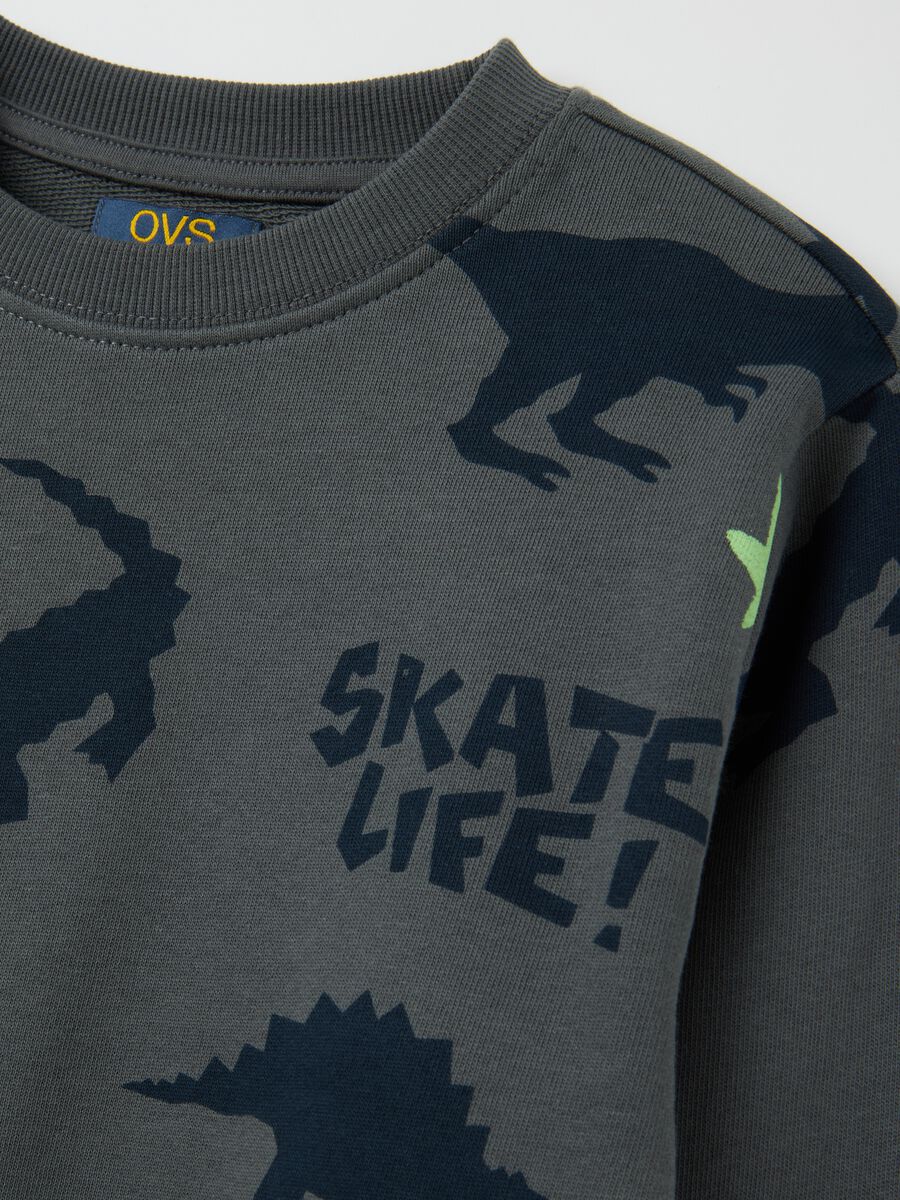 Grey regular fit children's sweatshirt in pure cotton_3