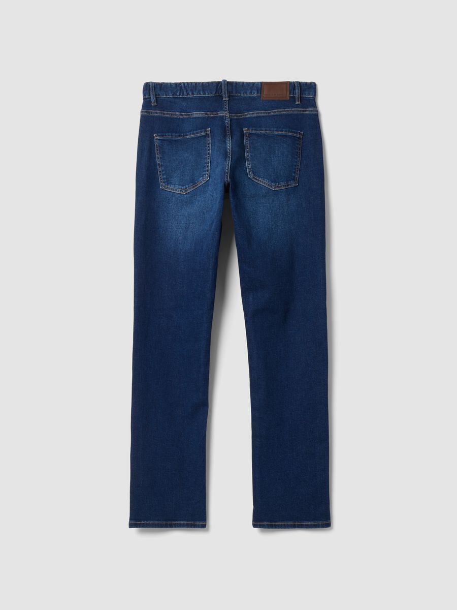 Blue denim jeans in stretch cotton, regular fit_2