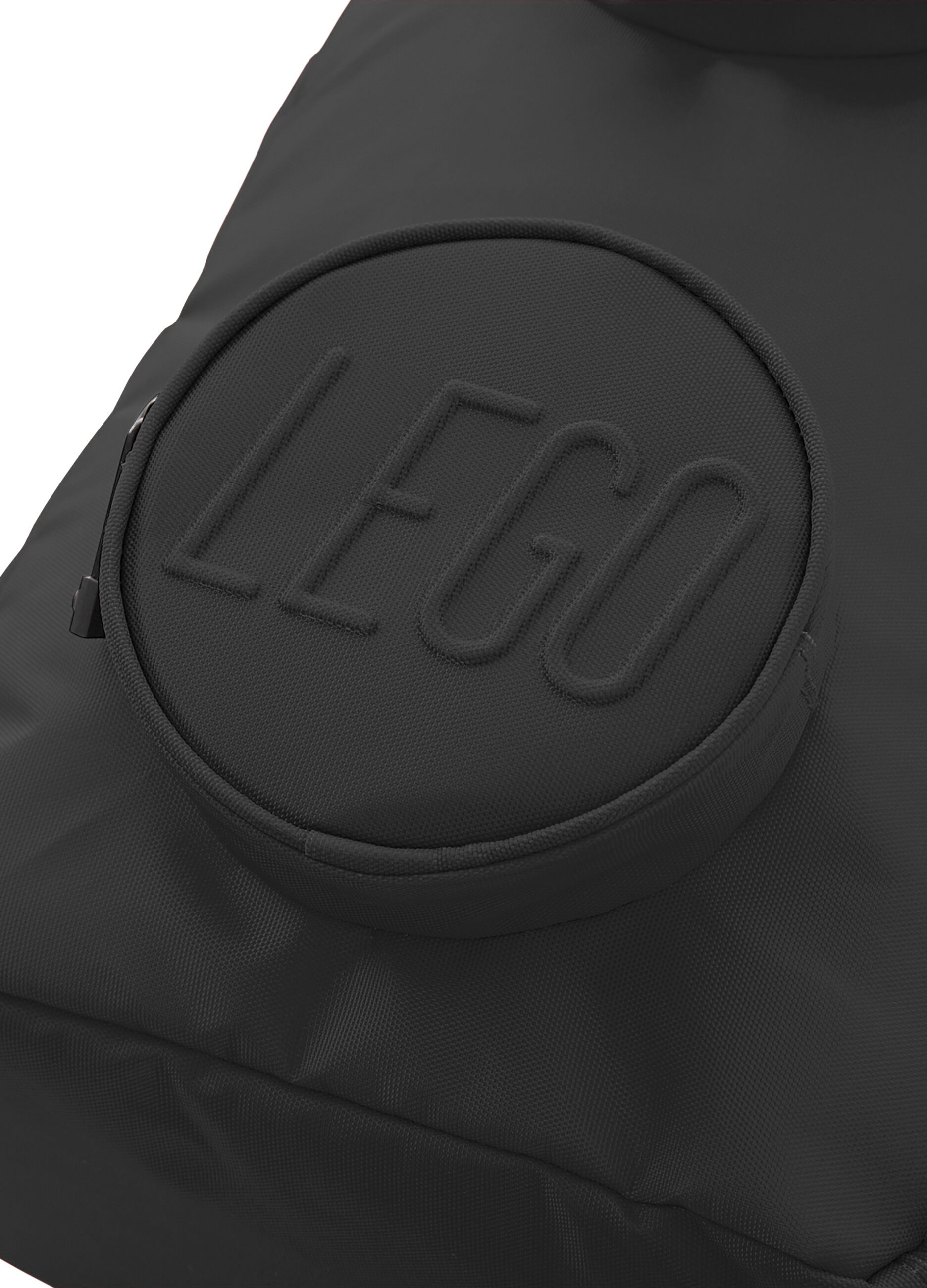 Zaino nero con tasche frontali rotonde