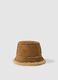 Dark beige bucket hat in genuine leather_0