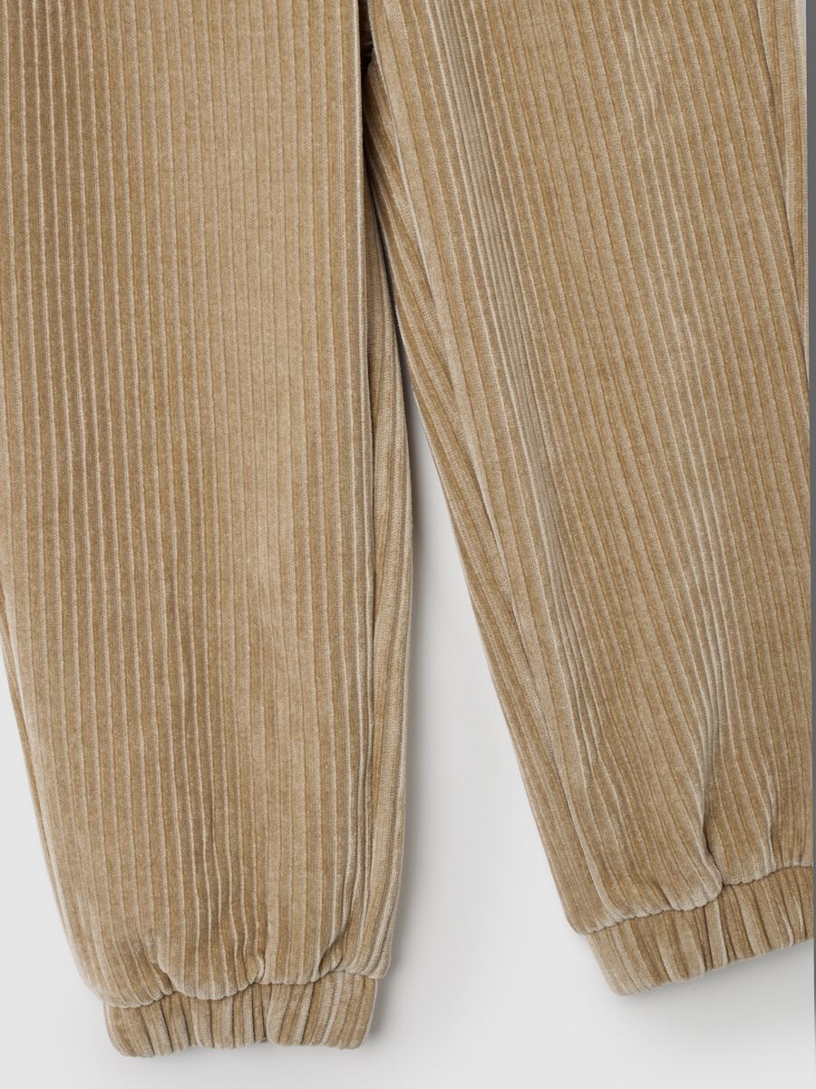 Beige Stretch Fabric Trousers_3