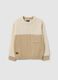 Beige regular fit children's sweater in cotton blend_0