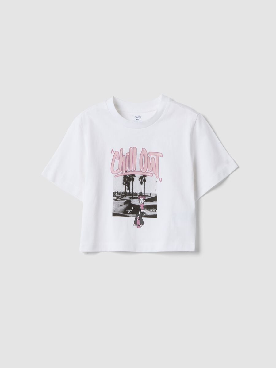 White organic cotton printed T-shirt_3