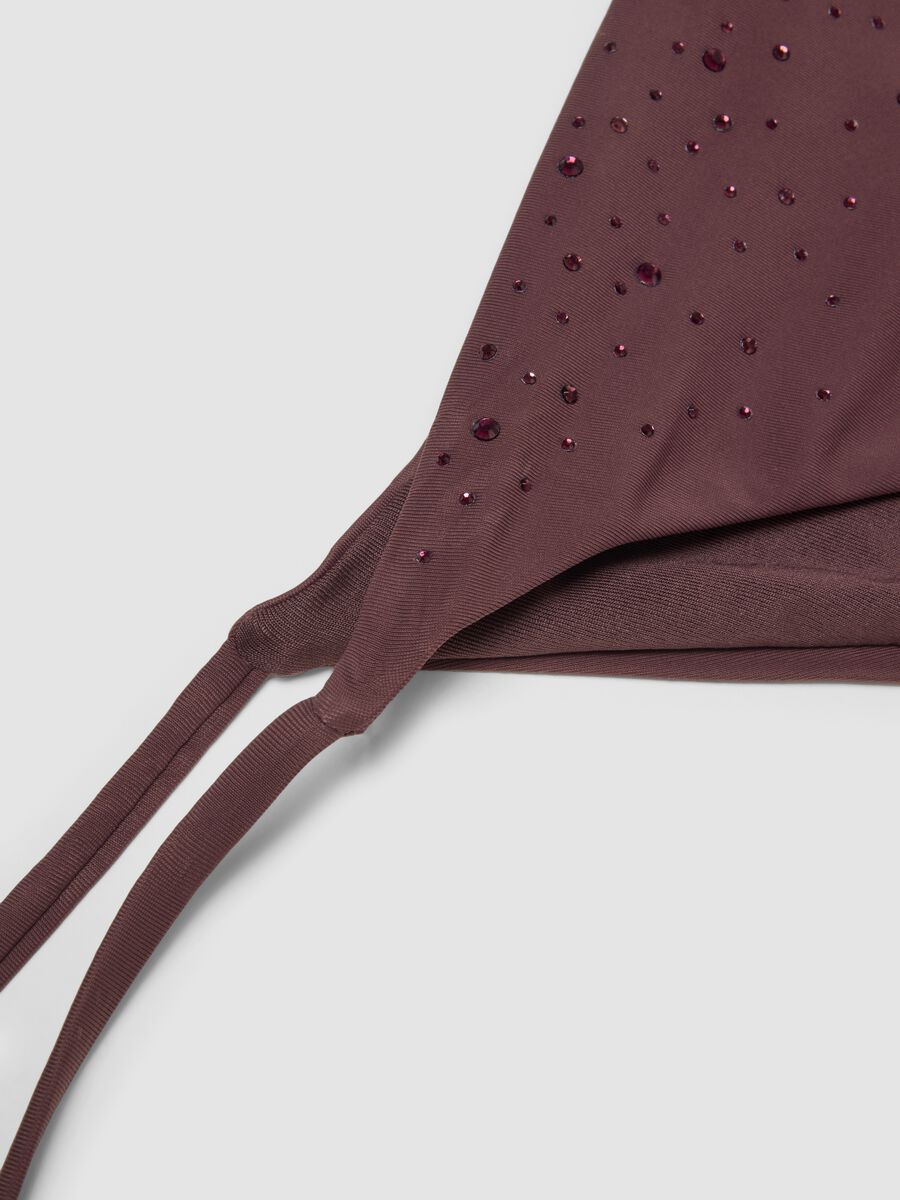 Brown stretch bikini bottoms with shimmering details_5