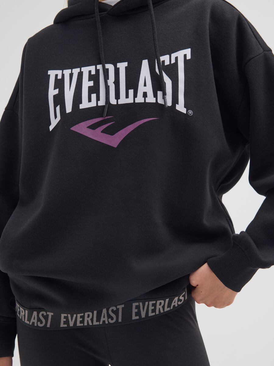 Black regular fit cotton blend sweatshirt_3