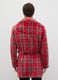 Multicoloured plaid coral fleece dressing gown with belt_2