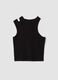 Black organic cotton tank top with asymmetric shoulder_1
