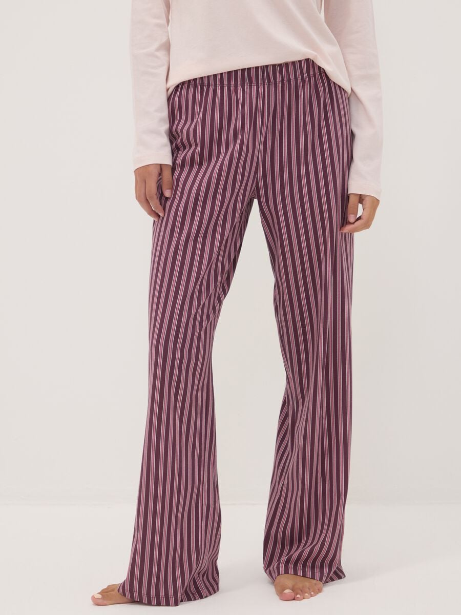Pigiama viola malva in puro cotone organico con girocollo_2