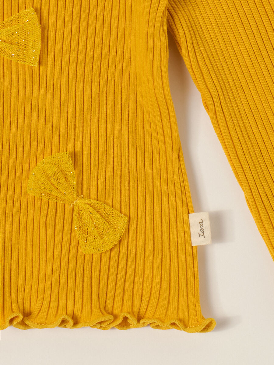 Yellow long-sleeve stretch cotton T-shirt_2