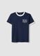 Blue organic cotton T-shirt with print, relaxed fit for boys_3