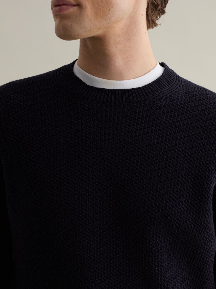 Cotton pullover with weave_3