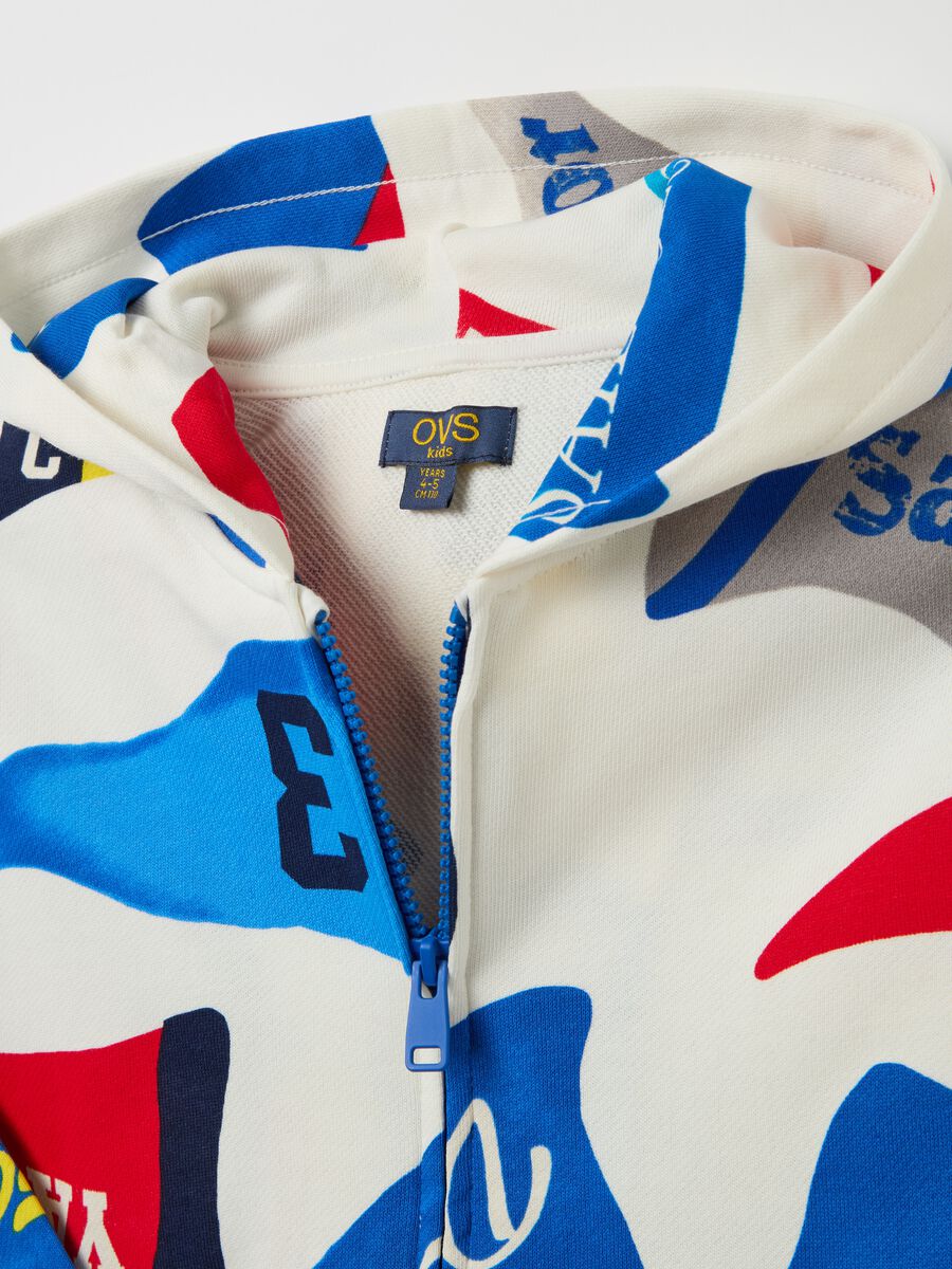 Full-zip hoodie with nautical print_2