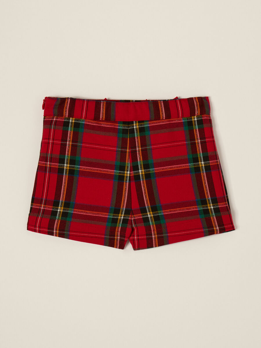 Red tartan skirt in stretch fabric_1