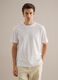 T-shirt in misto lino e cotone bianca regular fit_2