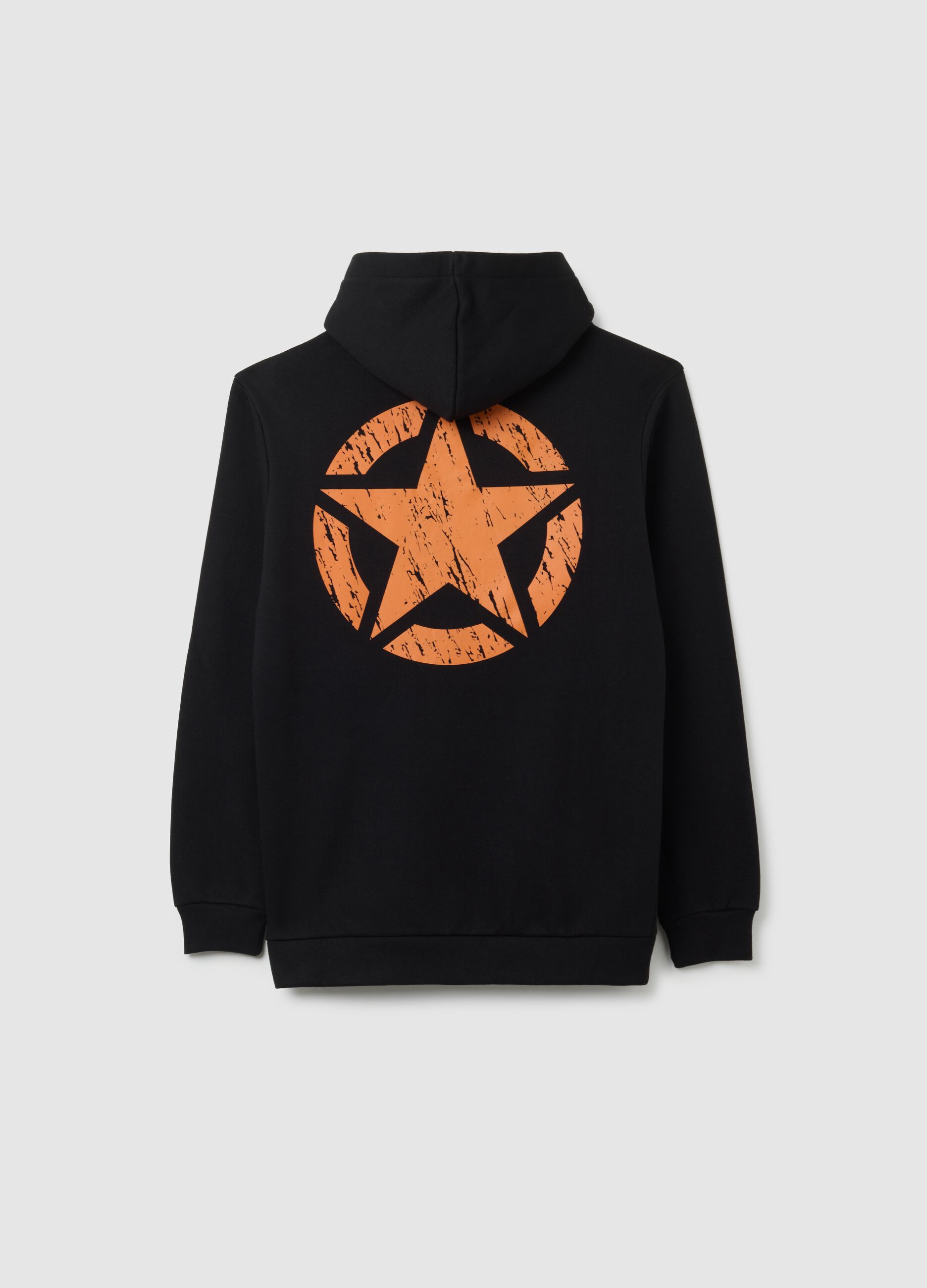 Kids' black regular fit cotton blend hoodie
