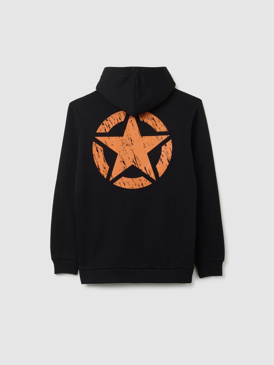 Kids' black regular fit cotton blend hoodie_1
