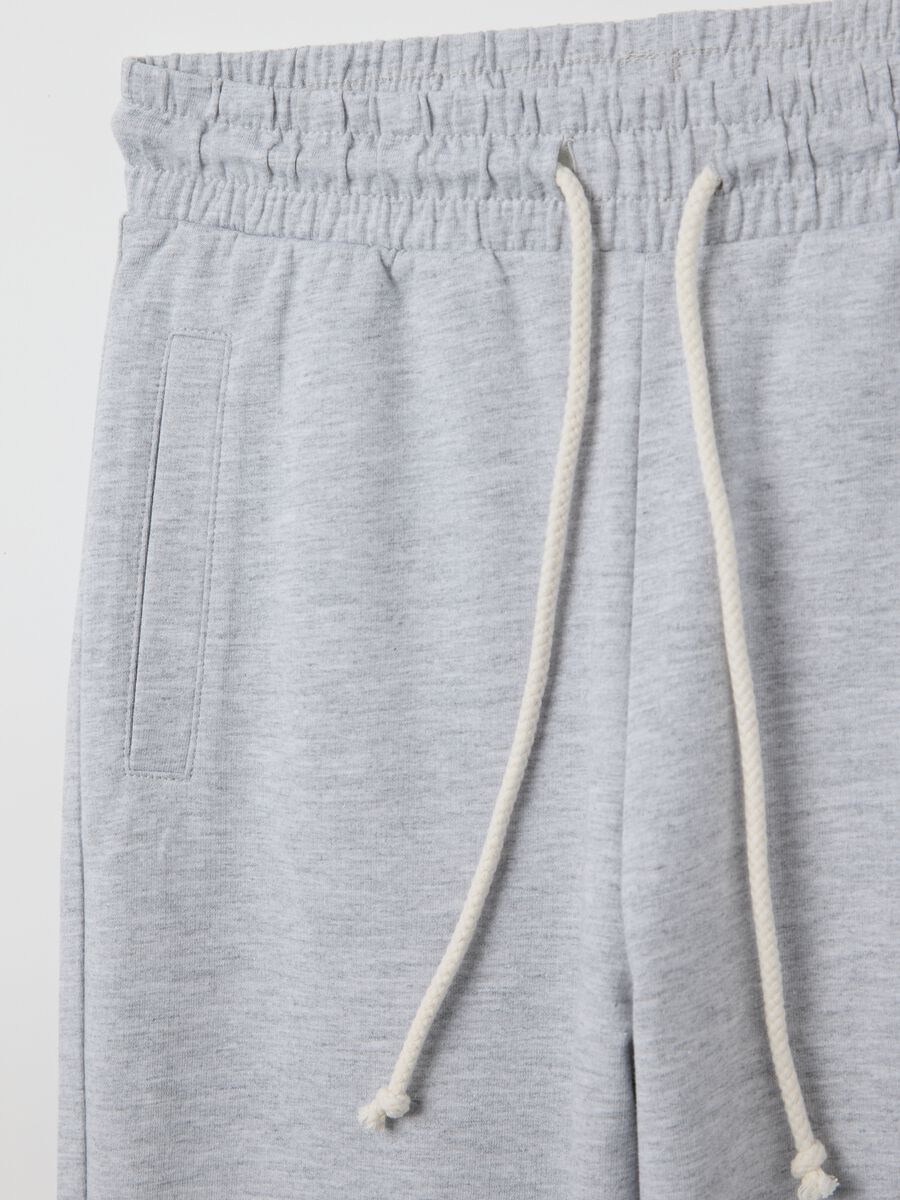Grey joggers in French terry with drawstring_5