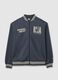 Blue cotton blend bomber jacket with Miami Heat lettering_4
