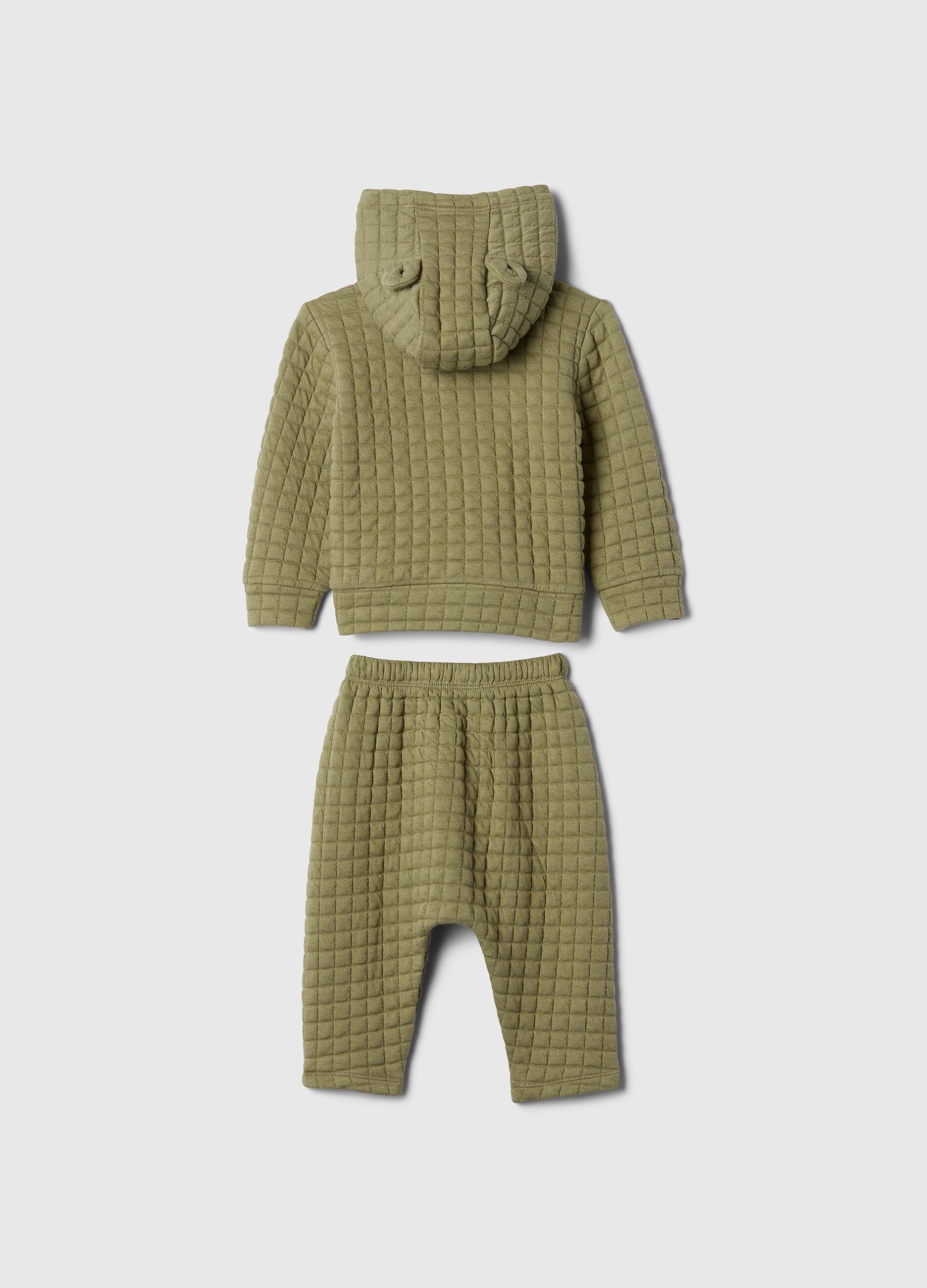 Set top e pantaloni in felpa trapuntata