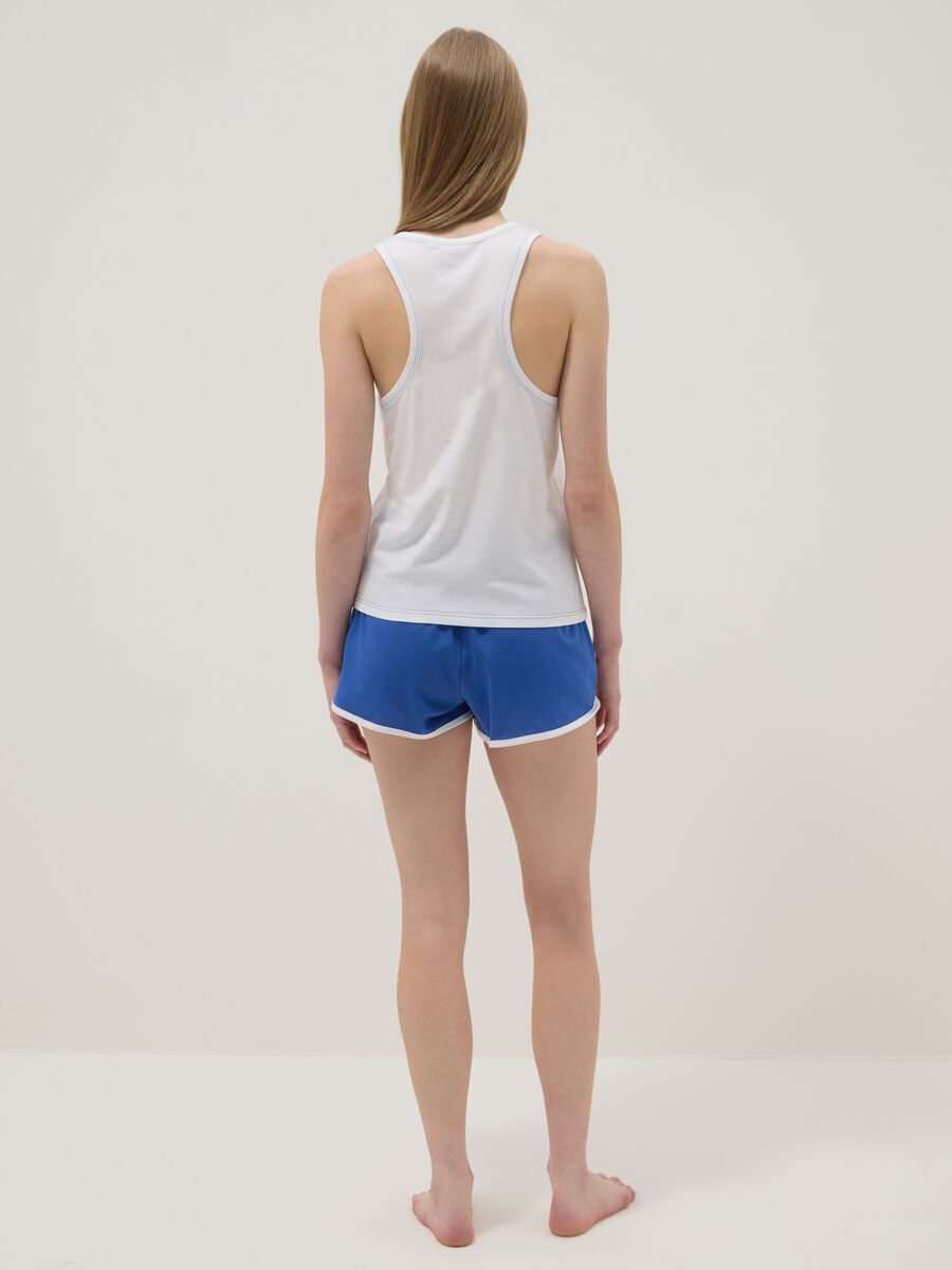 Multicolour pure cotton short pyjamas, regular fit with embroidery_2