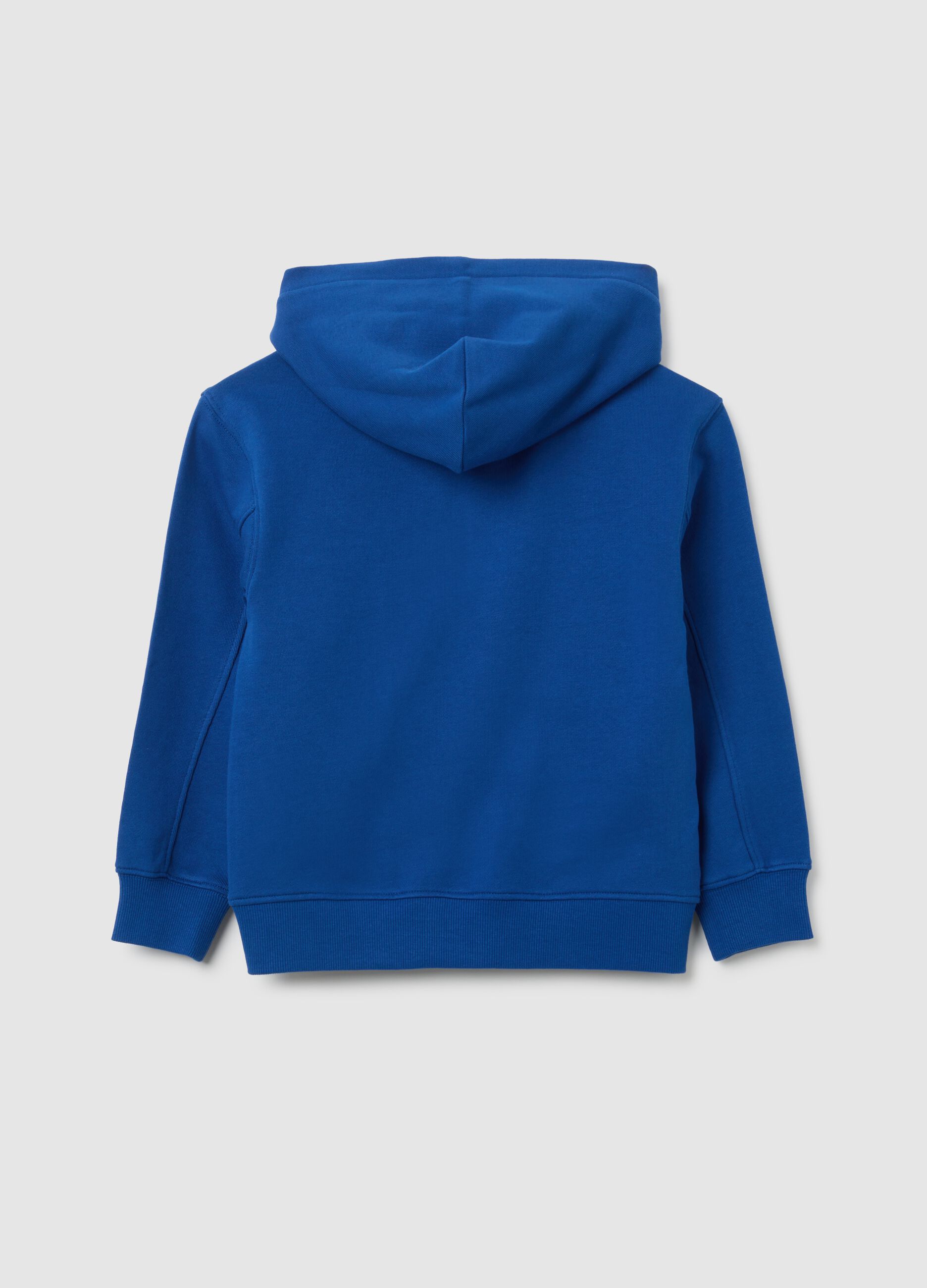 Felpa da bambino in puro cotone blu regular fit