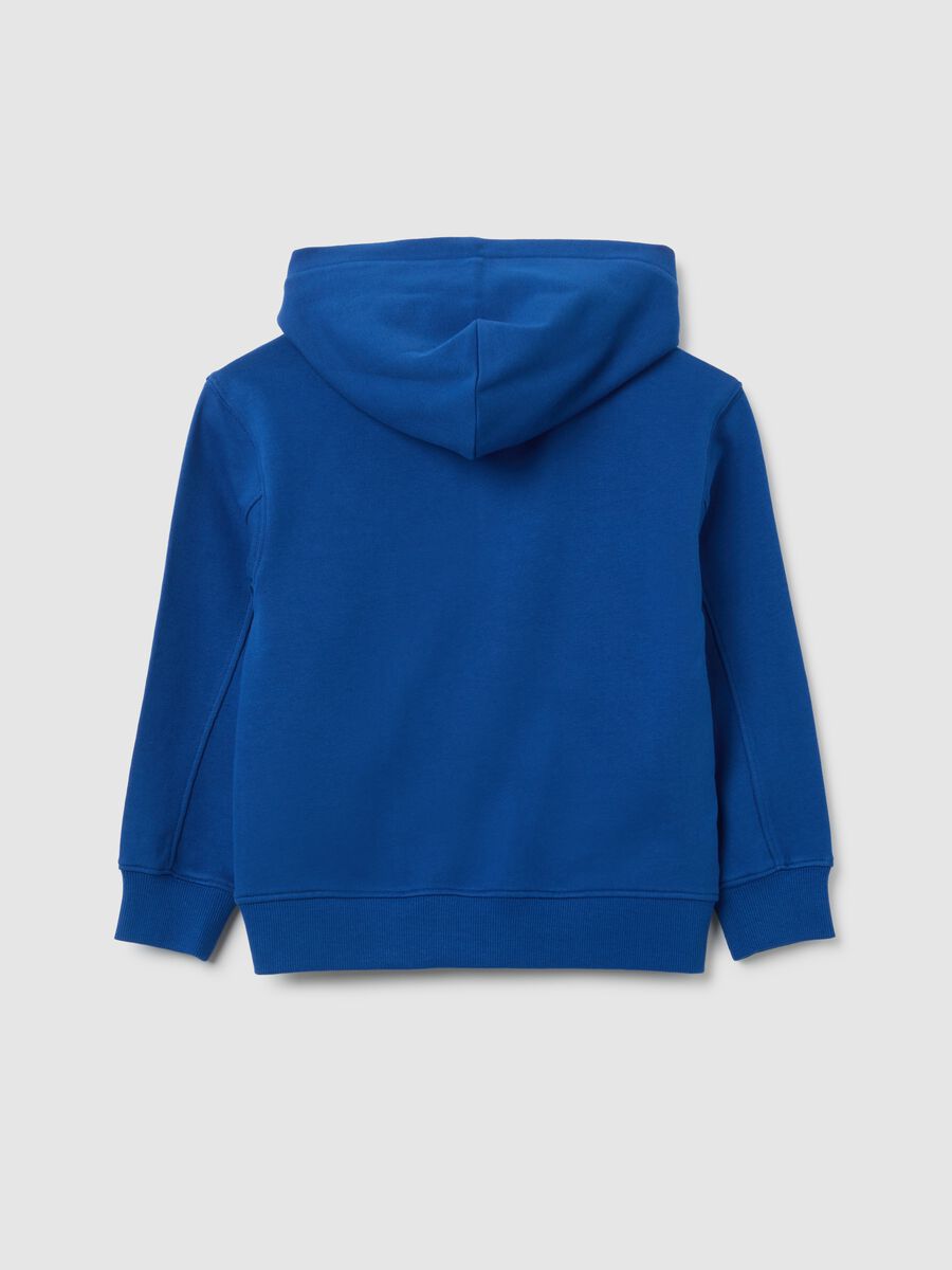 Felpa da bambino in puro cotone blu regular fit_1