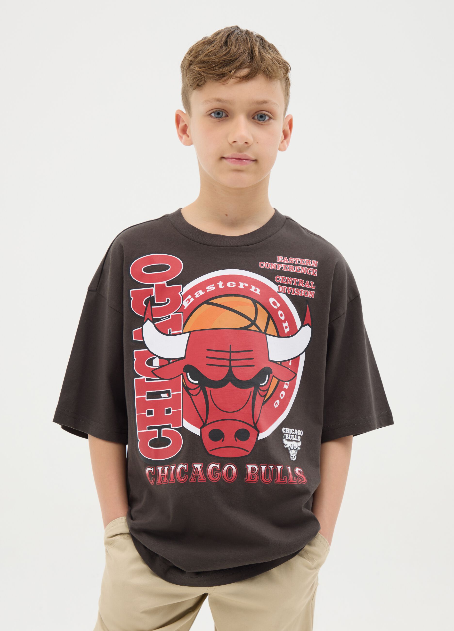Cotton T-shirt with NBA Chicago Bulls print