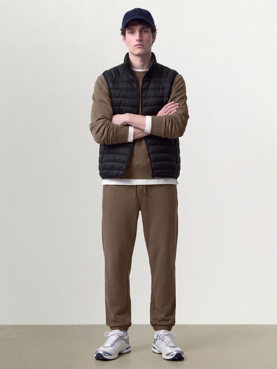 Black Ultralight padded gilet with zip_1
