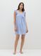 Women's Dress in Pure Azure Cotton with Ruffles_0