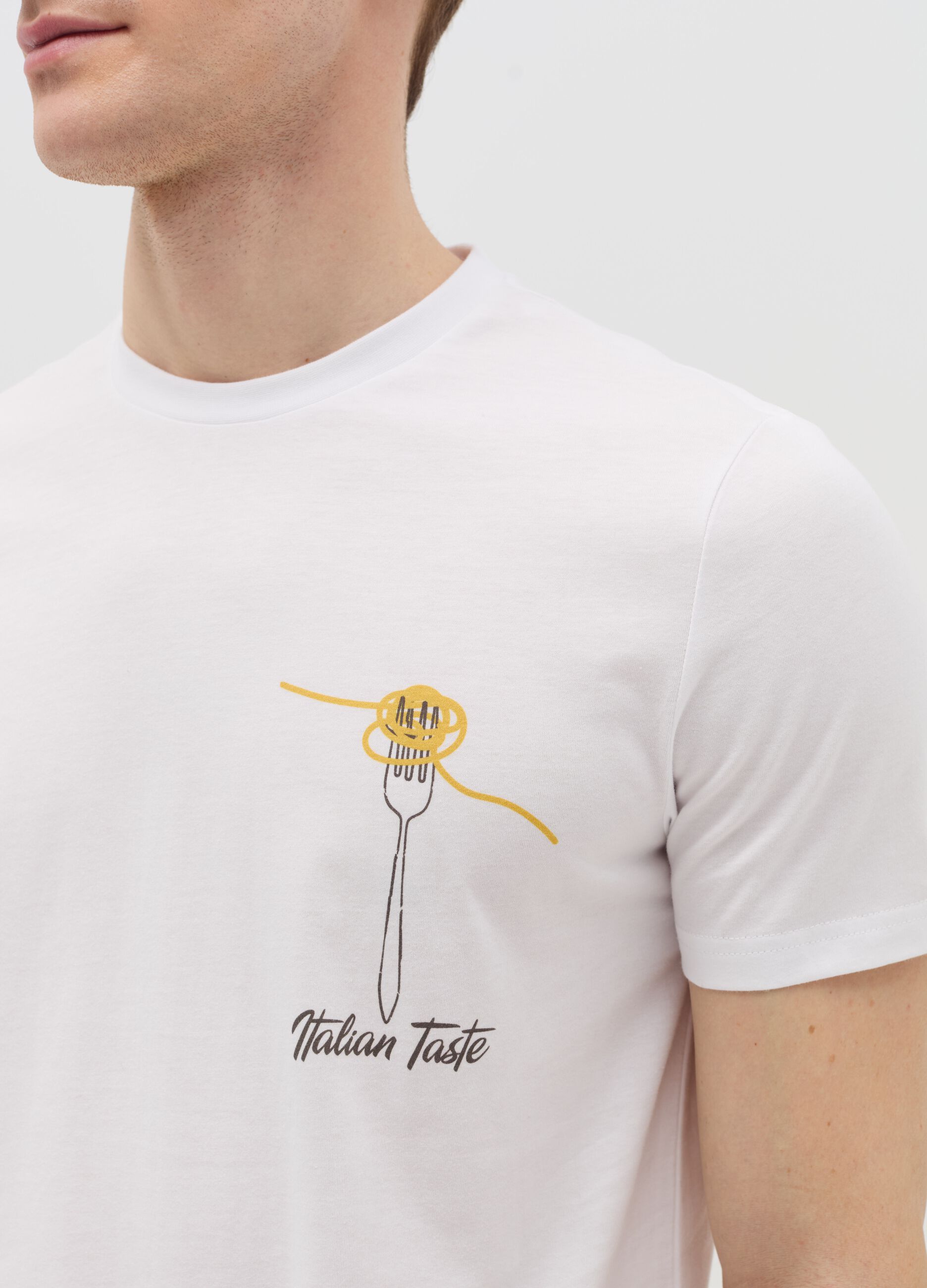Cotton T-shirt with "Italian Taste" print