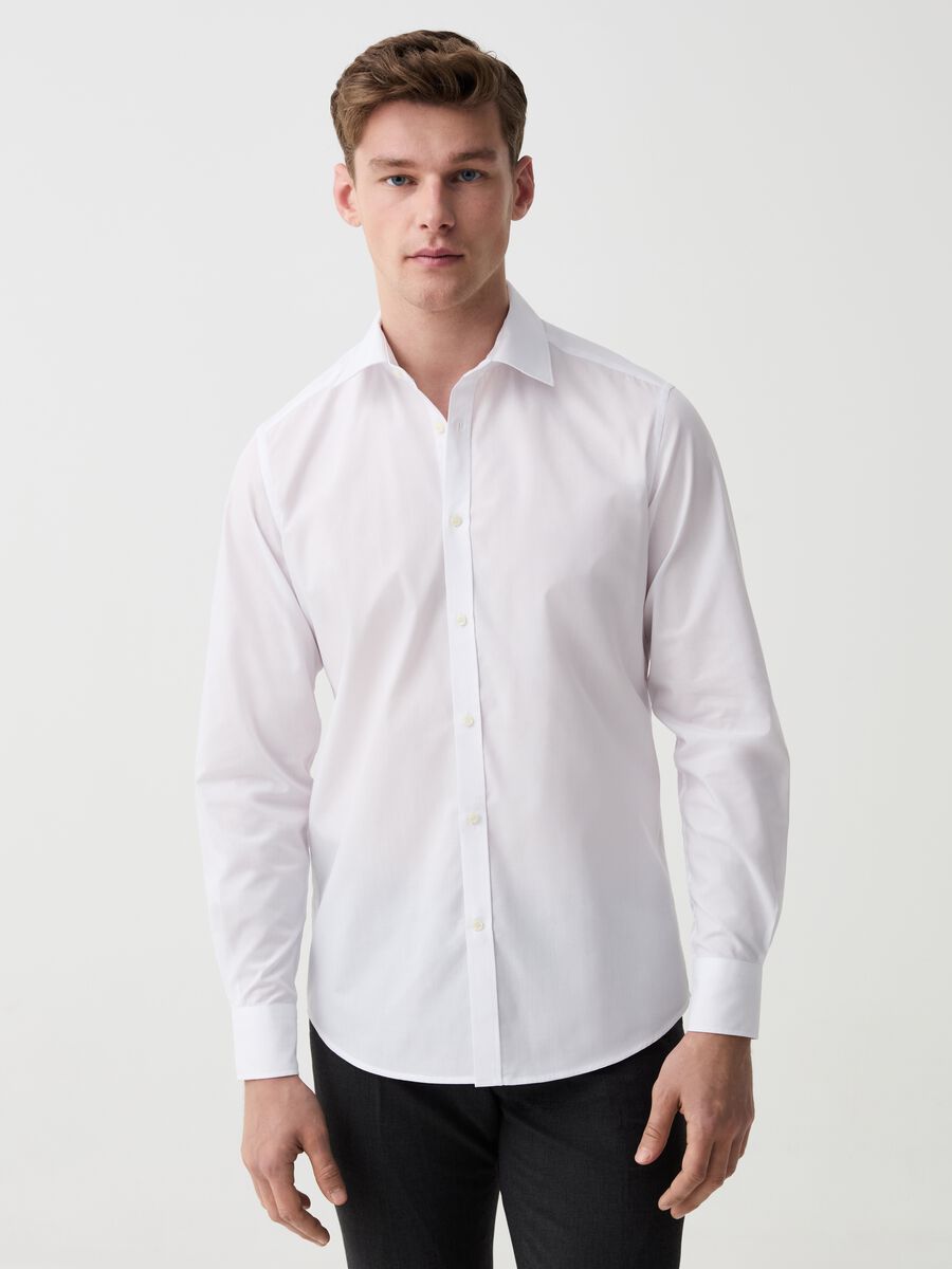 Solid colour slim fit shirt_1