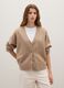 Beige oversized cardigan with V-neck and buttons_1