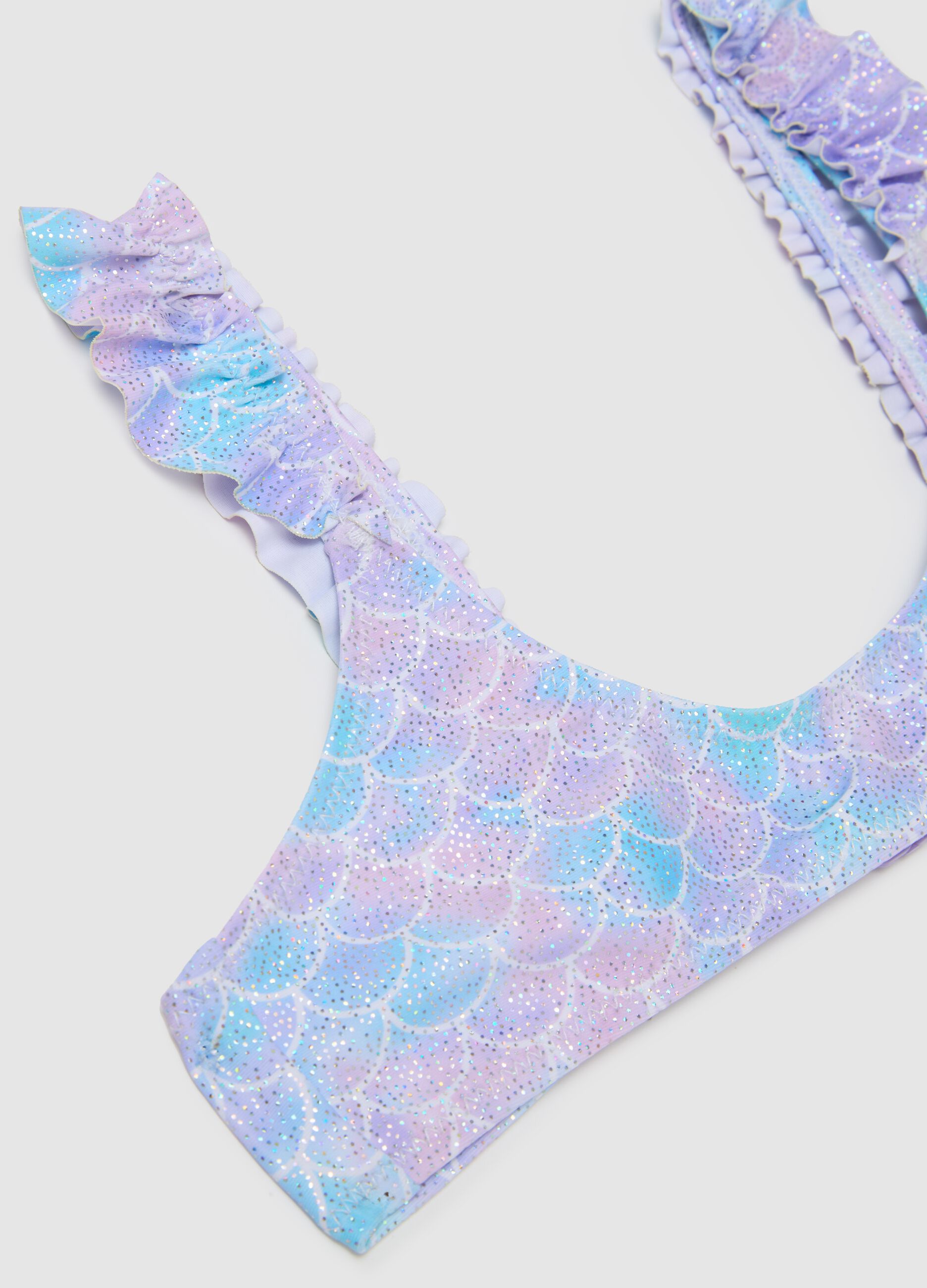 Multicoloured Girls' Bikini with Ruffles