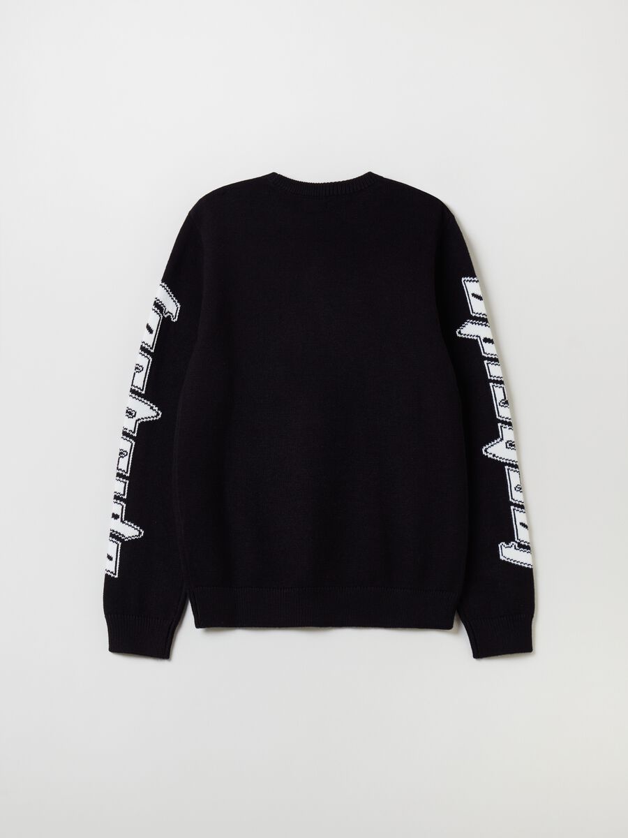 Pullover con scritte jacquard_1