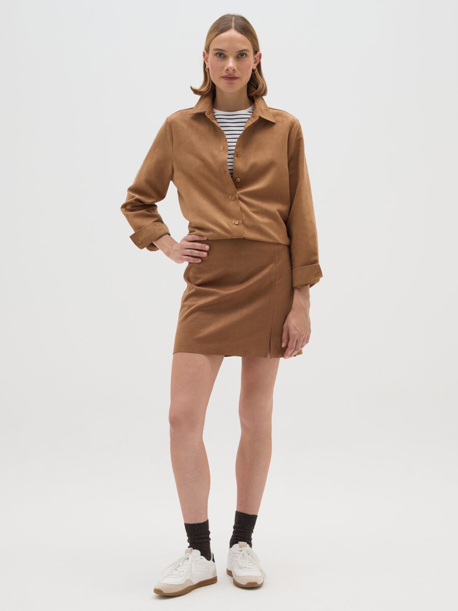 Brown mini skirt_0