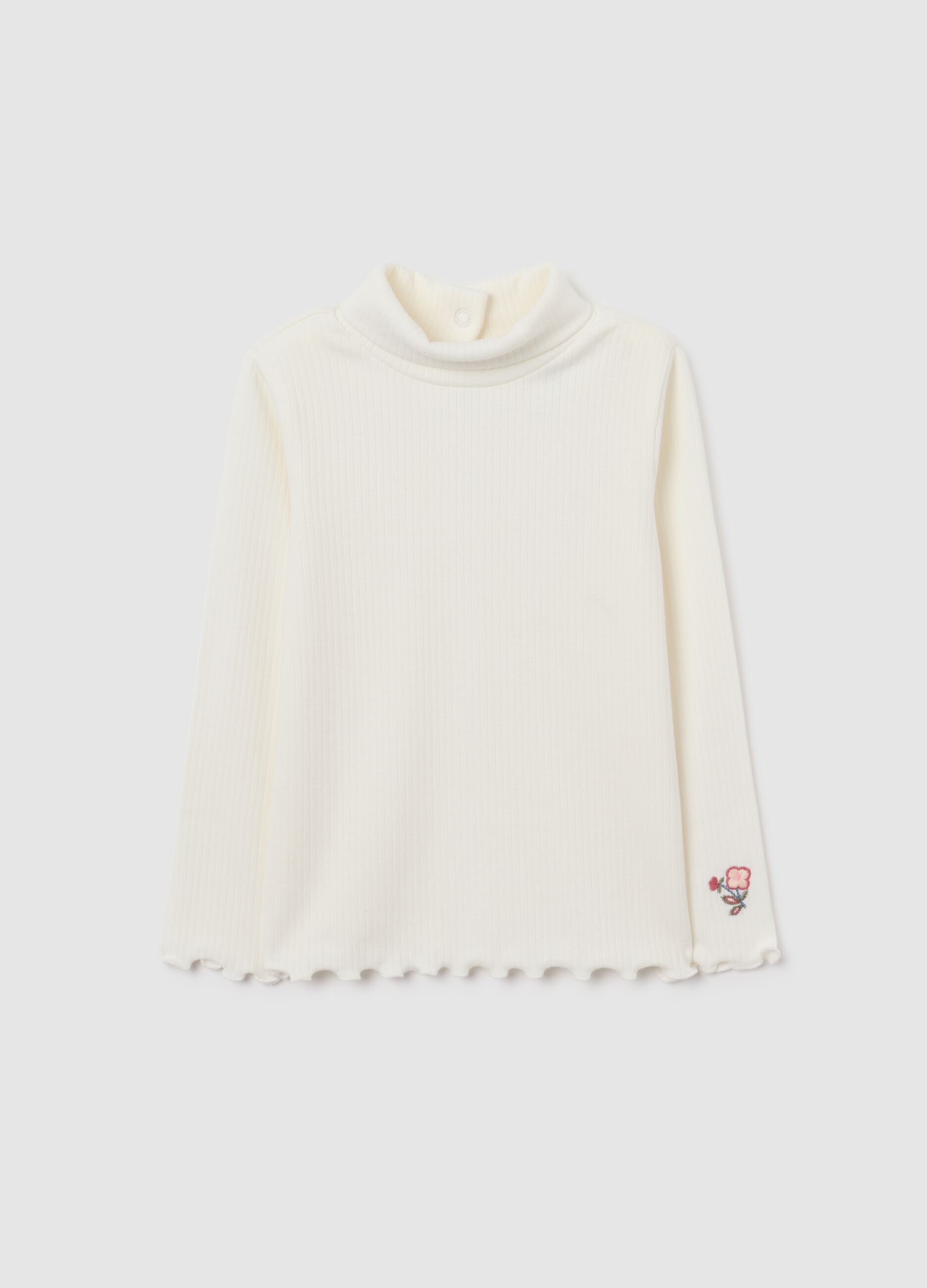 Girl's white regular fit cotton blend top