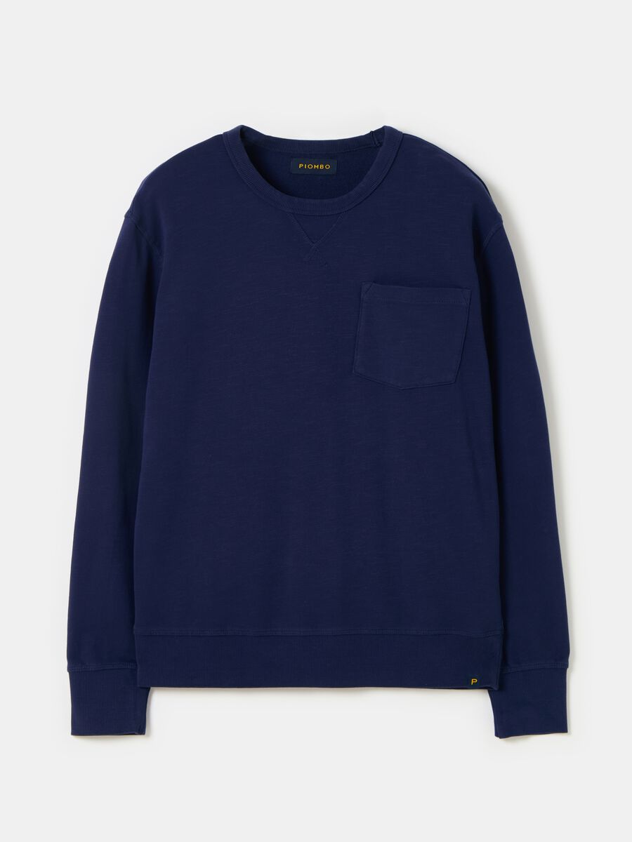 Sweatshirt with round neck and V detail_3