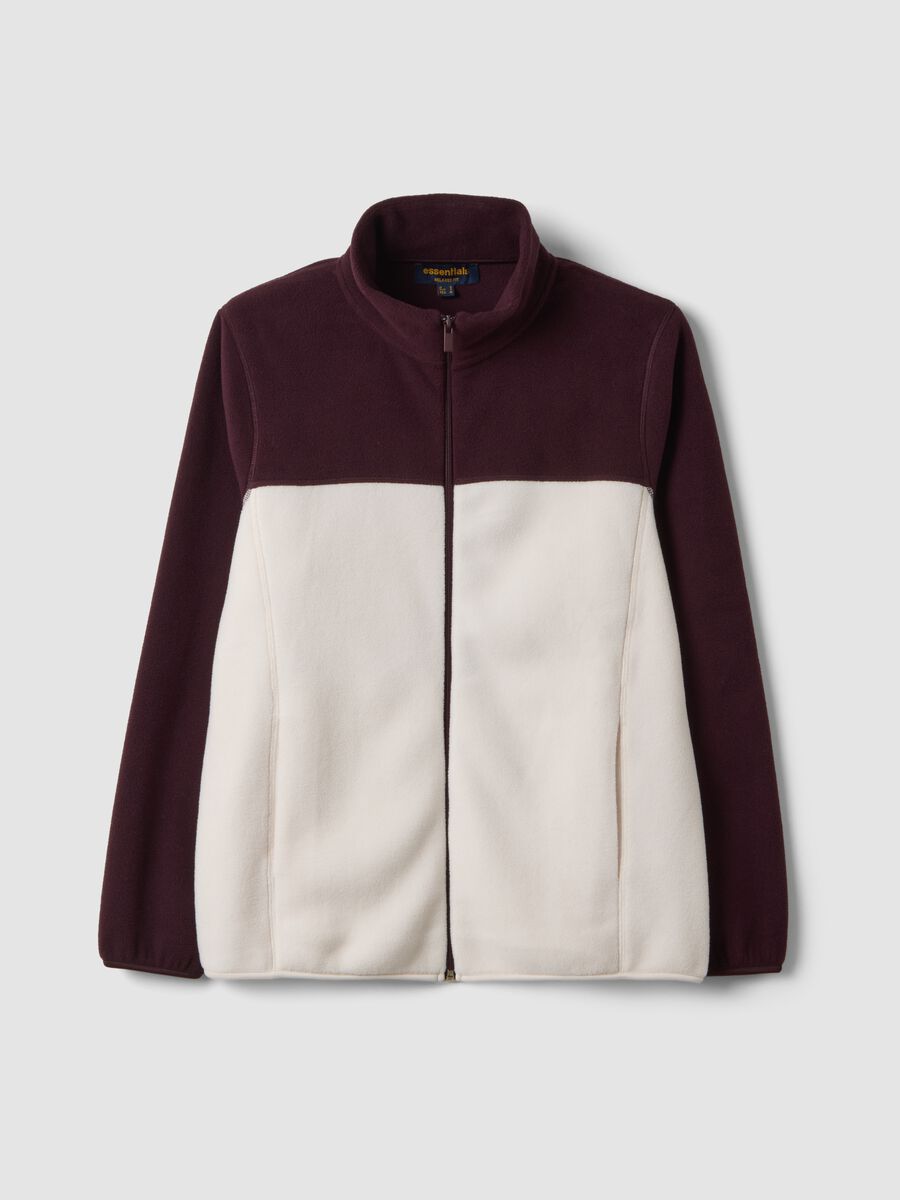 Felpa viola con zip relaxed fit_0